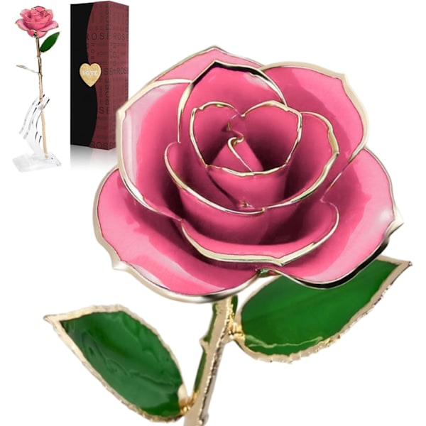 24K Roséguld Tillverkad för Hennes Eviga Ros, Present till Fru Flickvän Mor Mors Dag Födelsedag