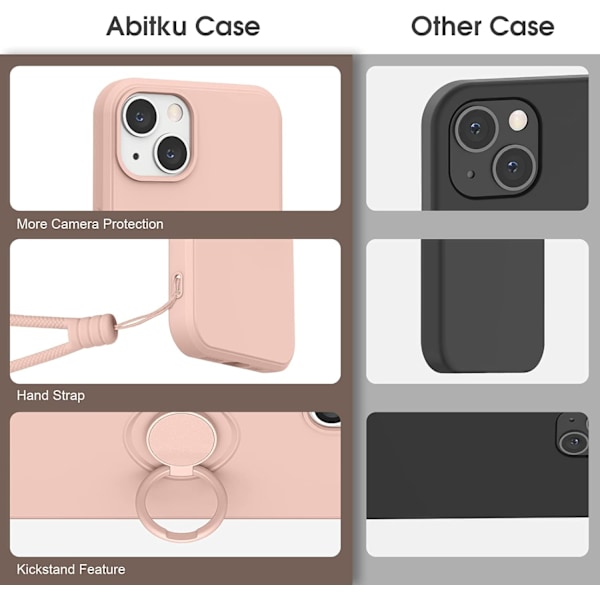 Kompatibel med iPhone 13 deksel, (rosa hvit)