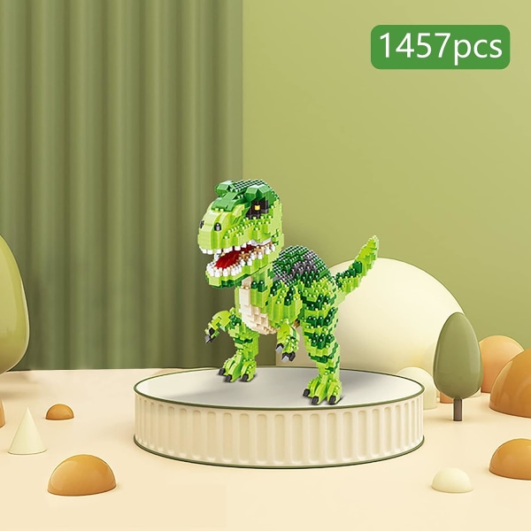 1457 Micro Building Bricks Set for Toys, Mini Dinosaur Bricks, Building Blocks, Building Blocks, Reusable (Velociraptor)