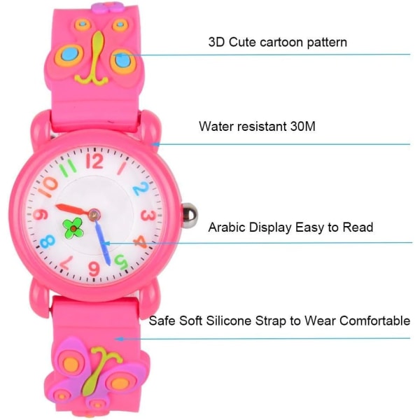 3D härlig tecknad vattentät silikon watch för barn Lat