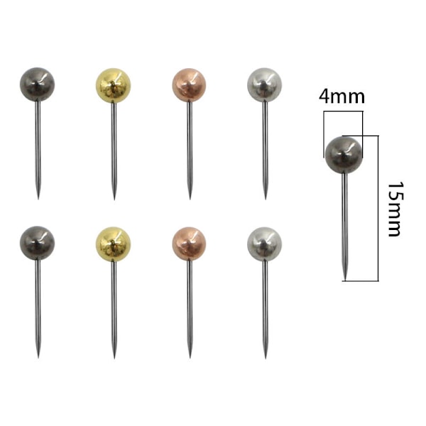800 kpl karttaneuloja MAP PUSS MAP PINS CARD PUNE EPINGLE TOCKS PUSH PINS Liège-pöydälle, kankaan merkitsemiseen, metallinen pyöreä pää