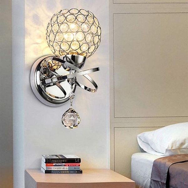 Væglamper i krystal soveværelse lampe Vægge af moderne runde sengeborde soveværelser armatur Spisestue E27 Korridor E27 (pære ikke inkluderet)/