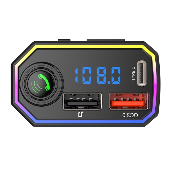P6 bil FM-sender-CAR MP3 Bluetooth håndfri afspiller QC3.0 F