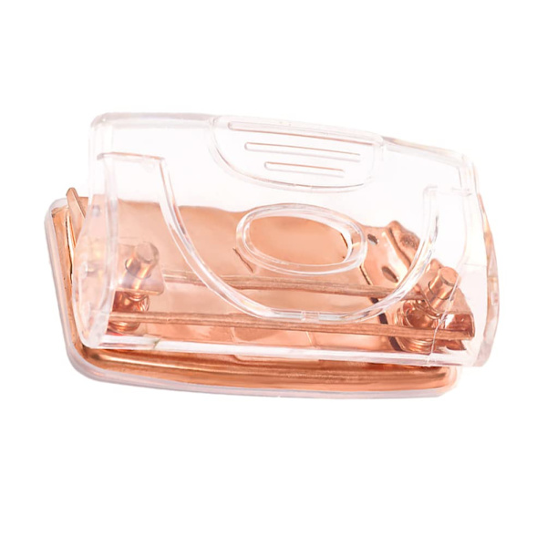 2 Hålslag Dubbel Hålslag Transparent Omslag Papper Hålslag Papper Hålslag Verktyg Papper Kort Fil Dokument Kontorsmaterial (Roséguld)