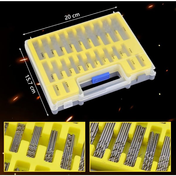150 st 150pccs Spiralborrar HSS Titan Micro Borr Micro Mèche Set Verktyg 0.4mm-3.2mm För Trä, Metall, Plast, Smycken