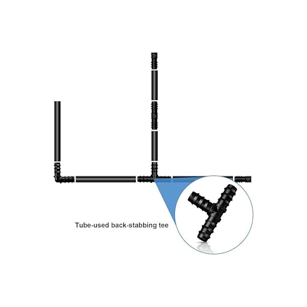 Rørkoblinger for 16 mm vanningssystem (TEE)