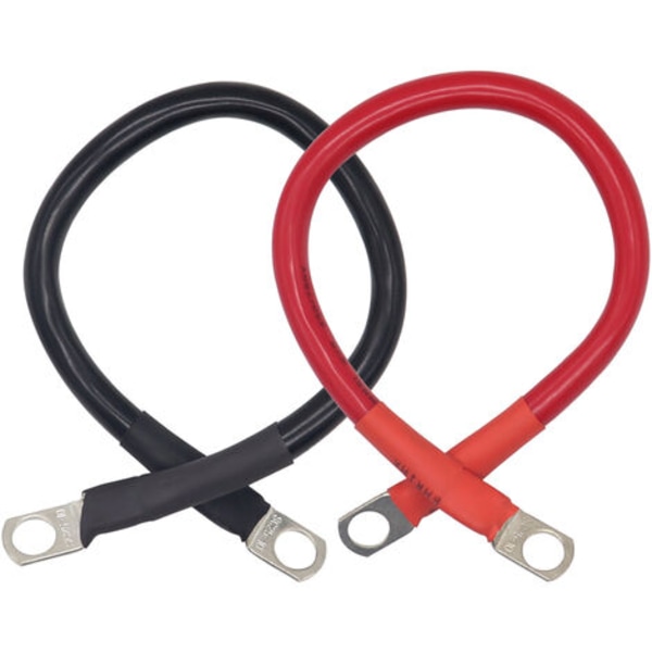 Strømkabel til batteri 25 kvadrat 0,3 m 4 gauge AWG rød og sort batterikabel, model: Sort og rød 30 cm