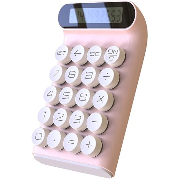 (Pink) Mekanisk lommeregner, 10-cifret LCD-skærm til bærbar computer, moderegner til økonomikontor