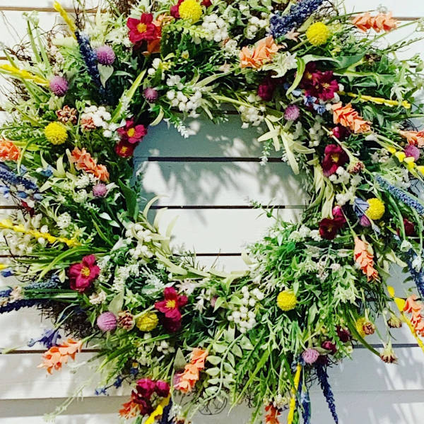 Girlang av konstgjorda blommor för inomhus- och utomhusdekoration - 40 cm - Färgad
