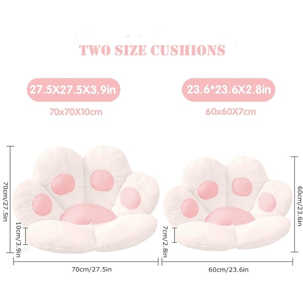 (70x70cm, White)Cushion,Cat Paw Cushion,Cute Seat Cushion Lazy Sofa Chair Cushion Outdoor Decoration Floor Warm Cushion Skin-friendly Warm Mat