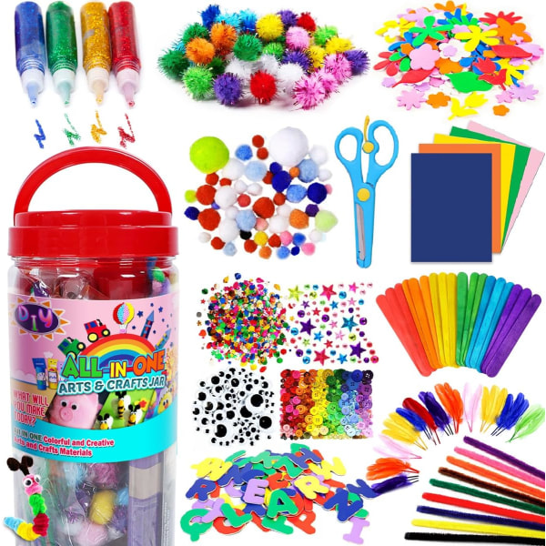 Arts and Crafts Supplies Håndværk til piger i alderen 4, 5, 6, 7, 8, 9 med piberenser, håndværk, ispinde, fødselsdagsgaver til børn