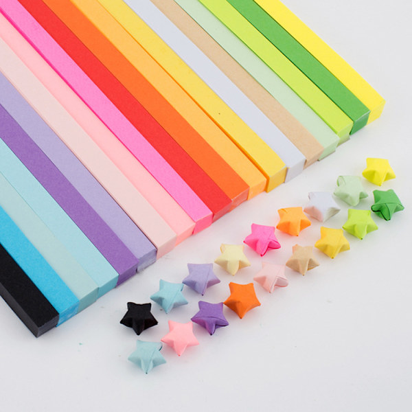 1710 stykker stjerneorigami 28-farget stjernepapirremser tosidig origami stjernepapir ensfarget heldig stjerne dekorative papir remser DIY håndverk