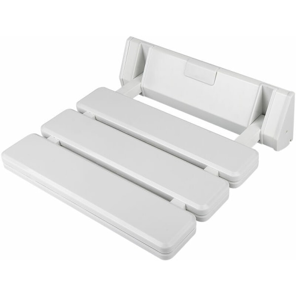 Vægmonteret foldbart brusebadssæde, foldbart brusebadssæde, foldbar brusebadsbænk, hvid