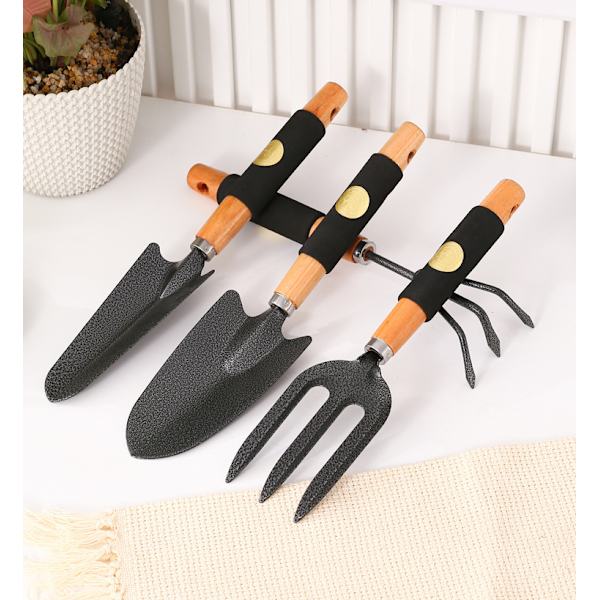 Transplanter Blomsterplanteringsverktyg hushållsuppsättning grönsaksplantering blomma saftig blomsterspade lös jord krukspade trädgårdsspade (dubbel