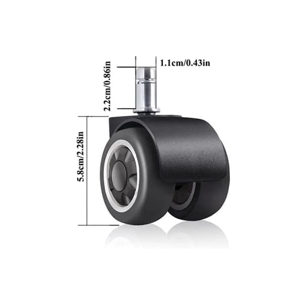 5 stk kontorstolhjul Kontorstol Universal erstatning skrivebordshjul for å beskytte Moque To-hjul design