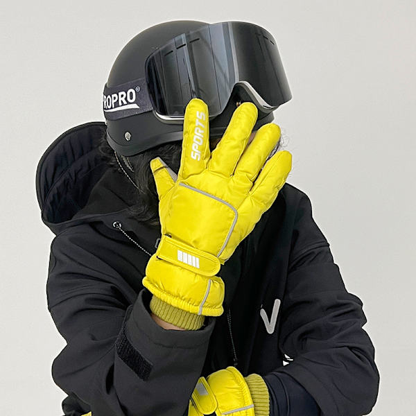 Skihandsker til mænd og kvinder, fløjl, fortykkelse, kuldesikre, udendørs sport, varme vintercykling, vandtætte, anti-slip touch screen handsker