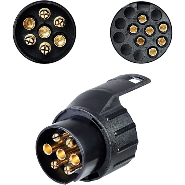 7-polet til 13-polet og 13-polet til 7-polet anhængeradapter, trailer stikadapter, 12V vandtæt elektrisk adapter stikadapter konverter stik, fo