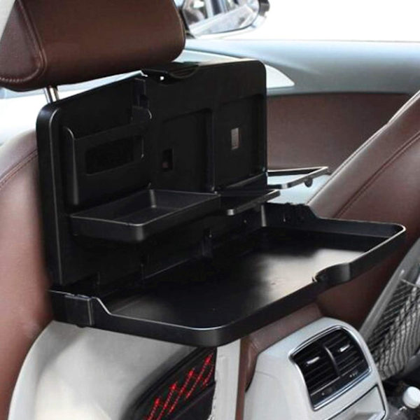 Universell hopfällbart bilbord med mugghållare för bilbaksäte, bilorganisatör för telefon, drycker och måltider i bilen