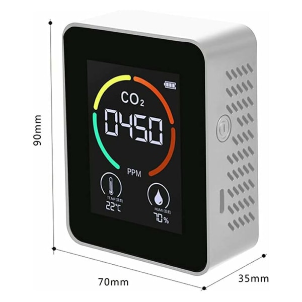 CO2-luftdetektor Koldioxiddetektor Lantbruksproduktion Vit Växthus CO2-monitor (Infraröd detektering)