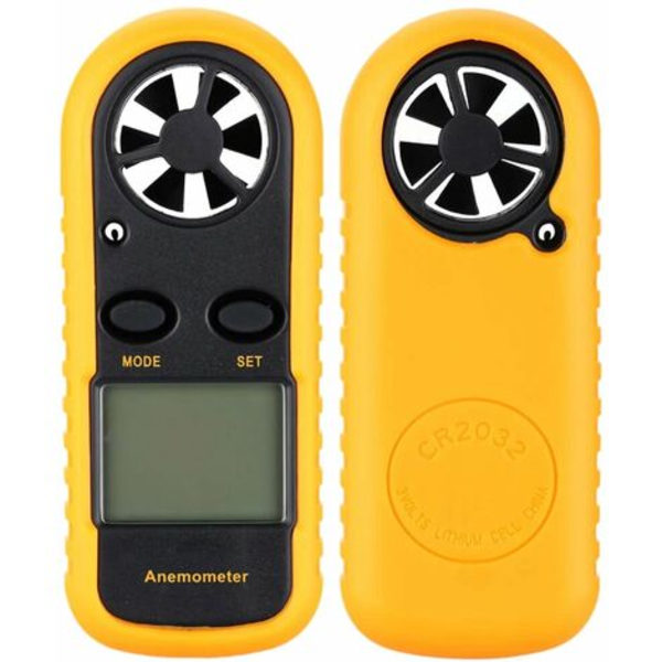 Digitalt anemometer Anemometeret kan måle vindhastighed og temperatur uden batterilevering