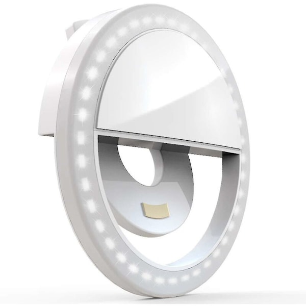 Bærbar genopladelig ring til at klippe på med 28 LED'er til fotografering, videokamera, pigemakeup