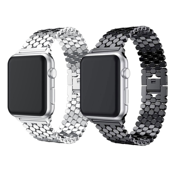 Sølv kompatibel med Apple Watch-rem 45 mm 44 mm 42 mm til kvinder