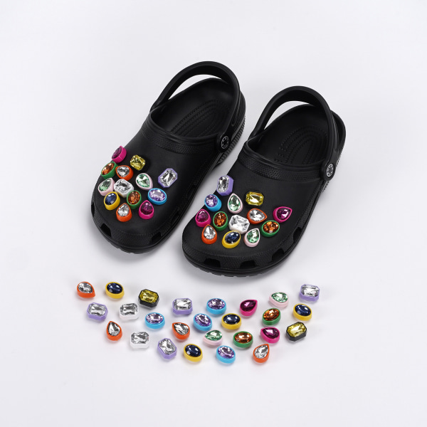 26 stykker Shoe Charms Shoe Charms for Skodekorasjon flerfarget