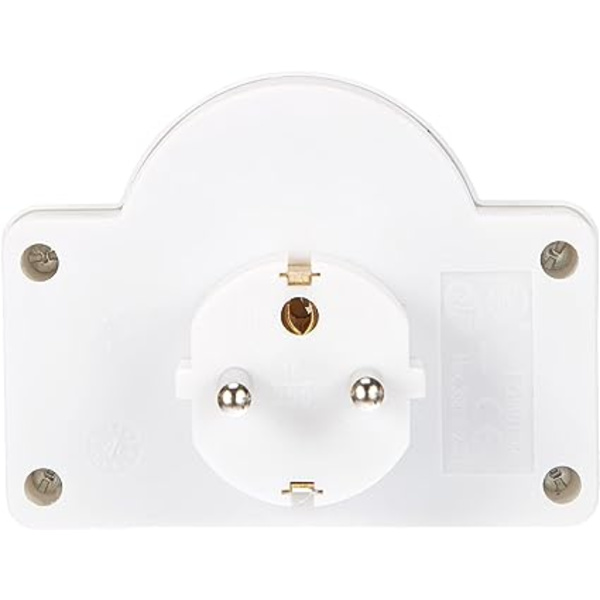 Hvid, stikkontakt adapter med afbryder 2 stikkontakter 16A,