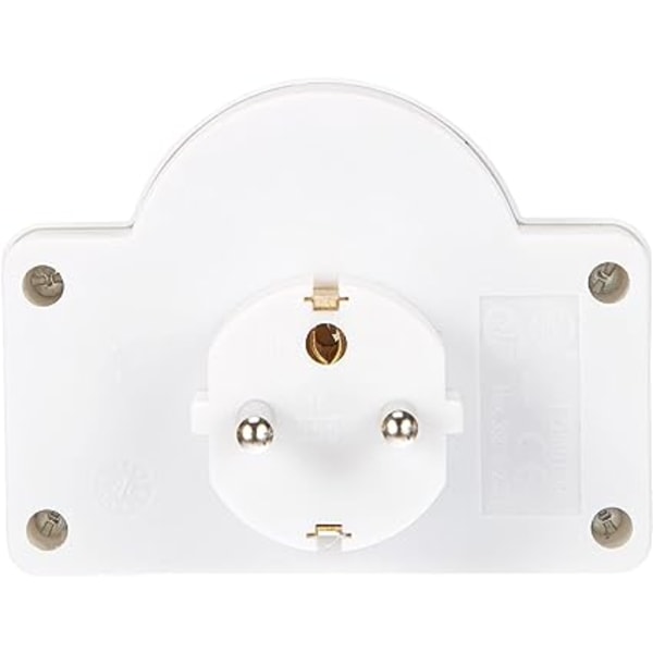 Vit， Power Strip Plug Adapter med Switch 2 Sockel 16A,
