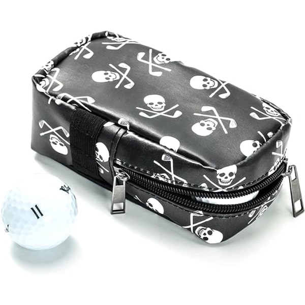 Skull mönstrad golfväska i läder, bärbart golfbälte, midjepack,