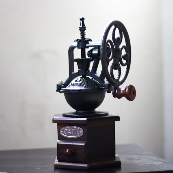 Retro hexagonal ferris wheel hand grinder kaffeböna kvarn gjutjärn kvarn pepparkvarn