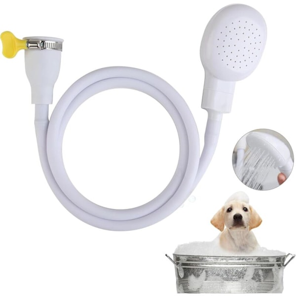 Set med djurduschkranar, portabel duschslang för husdjur, duschmunstycke, duschhuvud för att bada bebisar och djur.