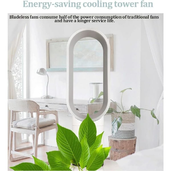 16 tommer tårnventilator, bladløs ventilator med 0,5-2 timers timer, komfortabel naturlig køleventilator til hjemmet, kontoret og soveværelset, b