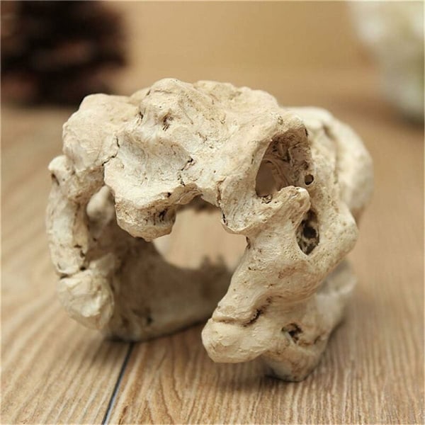 Dekorationsakvarium akvariedekoration harpiks simulation dinosaur hoved deco akvarium til fisk firben krybdyr skjul hule dekoration til akvarium