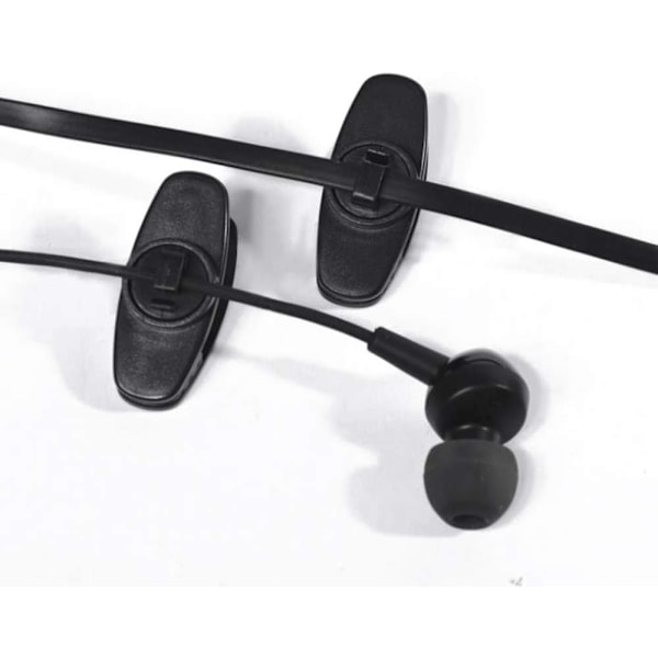 10 kpl musta kuulokepidike, kuulokepidike 360 asteen kääntyvällä kaapelilla, sopii useimpiin Monster-, Sony-, Sennheiser- ja Plantronics-kuulokkeisiin.