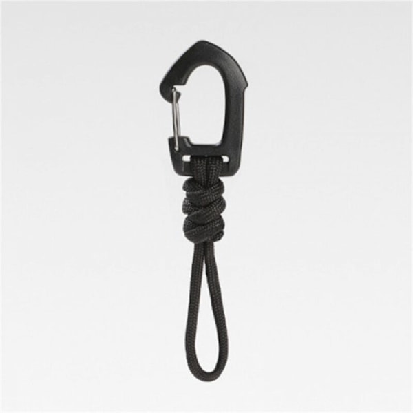 (110 × 30 × 3 mm) 4 kpl Paracord-avaimenperä, avaimenperä paracord punottu käsin, musta karabiinihaka, sopii vuorikiipeilyyn ja ulkoiluretkille