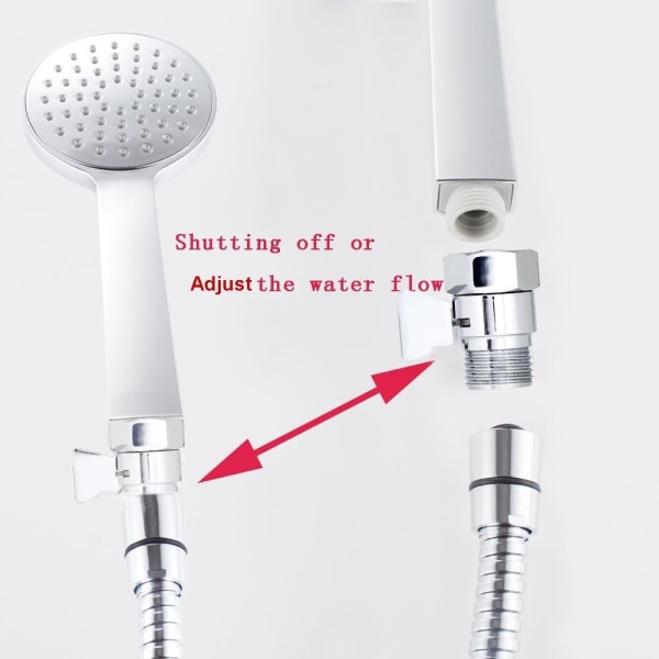 G1/2\" Fuld Messing Brusehoved Flow Control og Lukkeventil til Brusehoved, Håndbruser eller Bidet Sprayer osv.