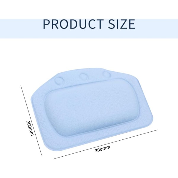 Badkudde Badkar med sugproppar, Ergonomisk Hög Badkar för Spa Kudde Bad, Jacuzzi, Bad med Fladdermus