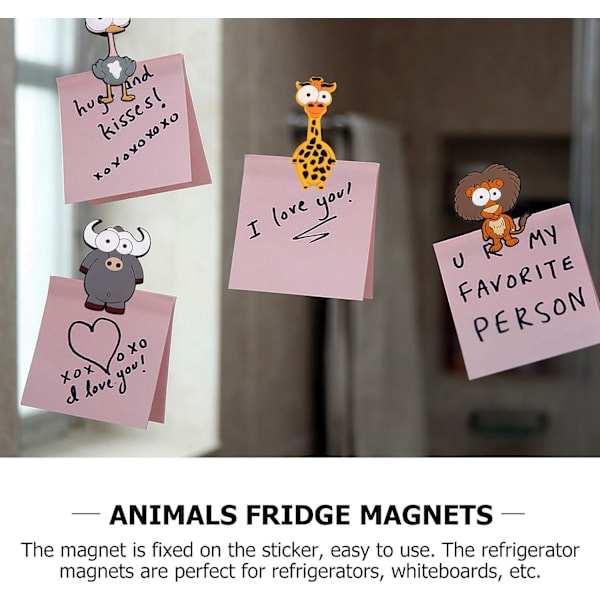 8 djurformade 3D-silikonmagneter, lämpliga för kylskåp, whiteboards, köksskåp, barns pedagogiska leksaker, prärievarg + giraff + biso