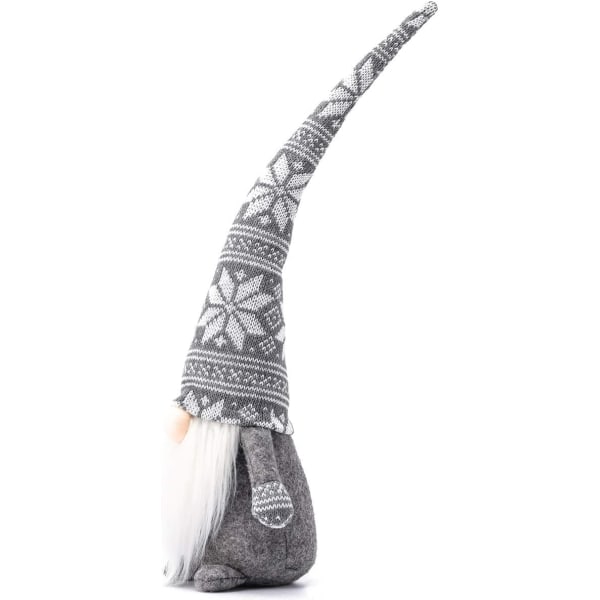 Ferie Nisse Håndlavet Svensk Tomat, Jule Nisse Dekorativt Ornament Thanksgiving Gave Svensk Nisse Tomte (Grå Snefnug - 48.26cm)