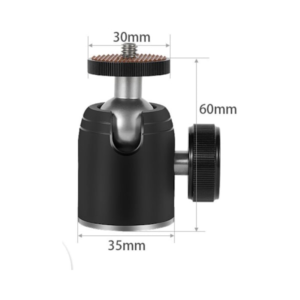 Minihuvud 360-graders metallstativ med 3/8 \"1/4\" skruvadapter för digital mobiltelefon mobiltelefon monopod
