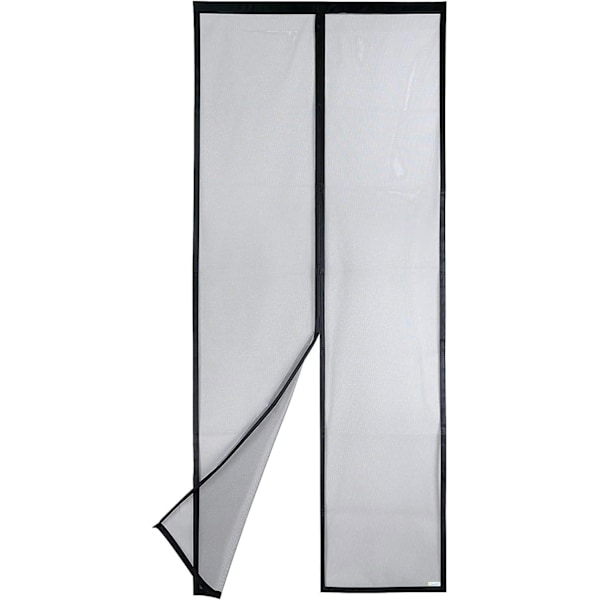 Magnetisk myggenet til dør (80x210, sort)