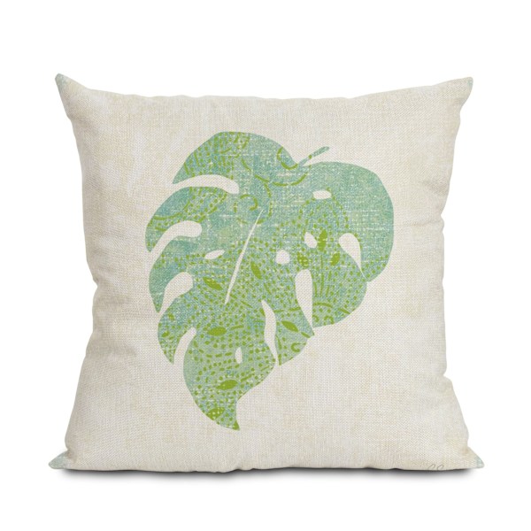 Kuddfodral Vattenfärg Retro Tropiska Löv Kudde Kudde Soffa Ryggstöd Linne Örngott (Kuddkärna Ingår Ej), 45*45cm