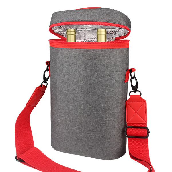 Red wine bag, portable Oxford cloth, thickened aluminum film, insulated wine cooler bag, refrigerated ice bag