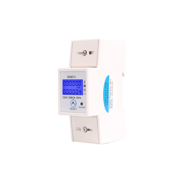 Enkeltfaset elmåler 80A MAX MODULAR, Simpel pris, LCD-display, delvis nulstilling