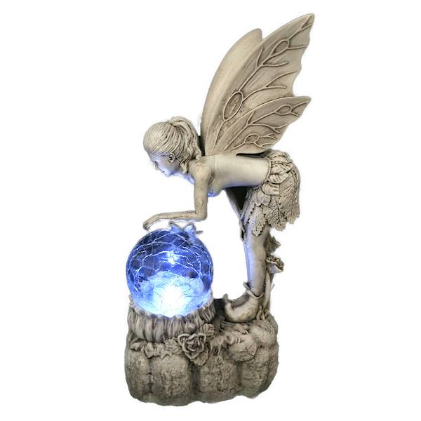 Blomsterfe Ornament Have Statue Solcellelampe