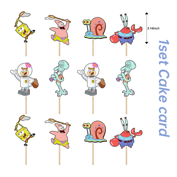 Spongebob-tema bursdagballonger, bursdagballongdekorasjon for gutter og jenter, Spongebob-tema bursdagsspilldekorasjoner