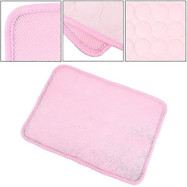 Køleunderlag til hunde, kølepude, vaskbar kølig silkekølepude til kennel, sofa, seng, pink（M）