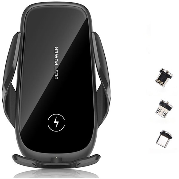 Qi Hurtig trådløs oplader til bil, induktionsoplader biltelefonholder til iPhone serie 13/11/11/x/se/8,