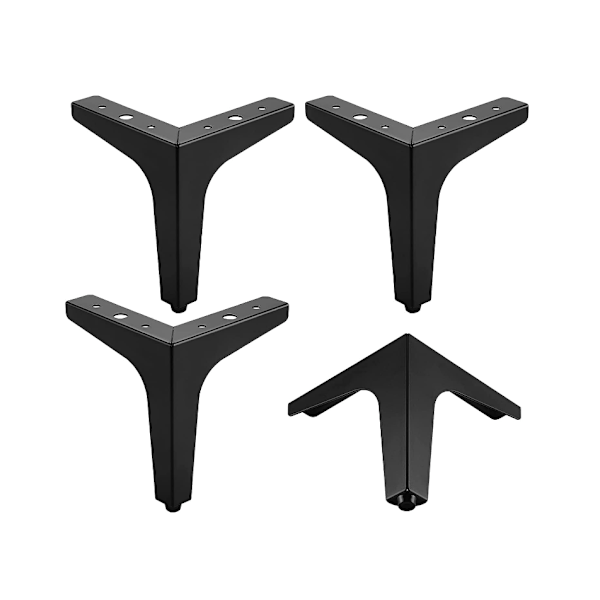 (Svart) 4 metallmøbelben, 4\" 10cm trekantede møbelben for sofa, salongbord, TV-skap og andre møbelben.